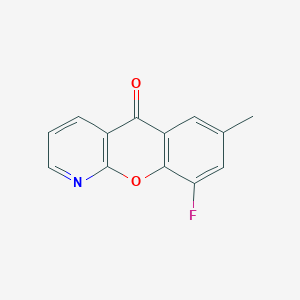 molecular formula C13H8FNO2 B11880277 9-Fluoro-7-methyl-5H-[1]benzopyrano[2,3-b]pyridin-5-one CAS No. 62627-14-9