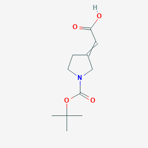 molecular formula C11H17NO4 B11880333 (Z)-2-(1-(tert-butoxycarbonyl)pyrrolidin-3-ylidene)acetic acid 