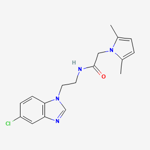 molecular formula C17H19ClN4O B1188034 N-[2-(5-chloro-1H-benzimidazol-1-yl)ethyl]-2-(2,5-dimethyl-1H-pyrrol-1-yl)acetamide 