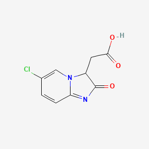 molecular formula C9H7ClN2O3 B11880345 Imidazo[1,2-a]pyridine-3-acetic acid, 6-chloro-2,3-dihydro-2-oxo- CAS No. 653599-21-4