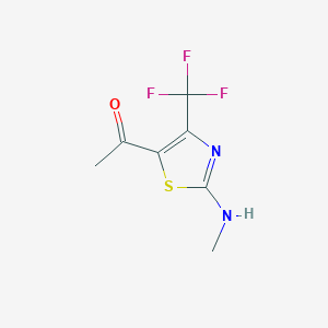 molecular formula C7H7F3N2OS B11880354 1-(2-(Methylamino)-4-(trifluoromethyl)thiazol-5-yl)ethanone 