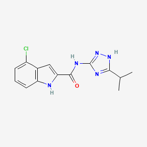 molecular formula C14H14ClN5O B1188037 4-Chloro-N-(5-isopropyl-1H-1,2,4-triazol-3-YL)-1H-indole-2-carboxamide 