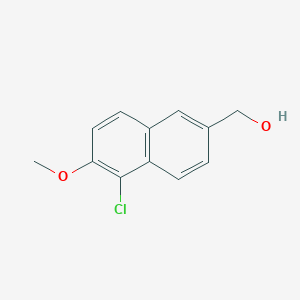 molecular formula C12H11ClO2 B11880388 (5-Chloro-6-methoxynaphthalen-2-yl)methanol 