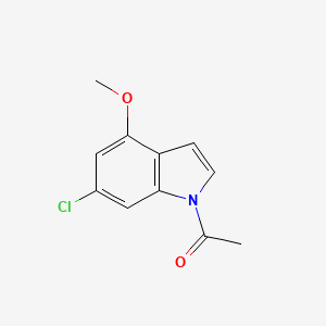 molecular formula C11H10ClNO2 B11880454 1-(6-Chloro-4-methoxy-1H-indol-1-yl)ethanone 