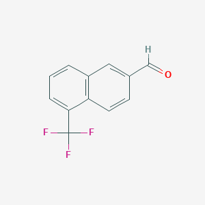 molecular formula C12H7F3O B11880526 1-(Trifluoromethyl)naphthalene-6-carboxaldehyde 