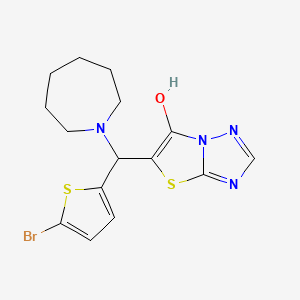 molecular formula C15H17BrN4OS2 B1188054 5-[Azepan-1-yl(5-bromothiophen-2-yl)methyl][1,3]thiazolo[3,2-b][1,2,4]triazol-6-ol 