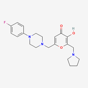 6-((4-(4-fluorophenyl)piperazin-1-yl)methyl)-3-hydroxy-2-(pyrrolidin-1-ylmethyl)-4H-pyran-4-one