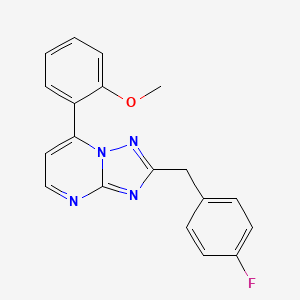 molecular formula C19H15FN4O B1188068 2-(4-Fluorobenzyl)-7-(2-methoxyphenyl)[1,2,4]triazolo[1,5-a]pyrimidine 