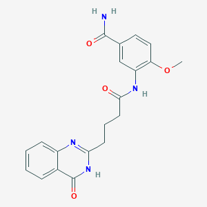 molecular formula C20H20N4O4 B1188072 3-{[4-(4-Hydroxyquinazolin-2-yl)butanoyl]amino}-4-methoxybenzamide 