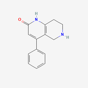 molecular formula C14H14N2O B11880758 4-Phenyl-5,6,7,8-tetrahydro-1,6-naphthyridin-2(1H)-one CAS No. 199785-90-5