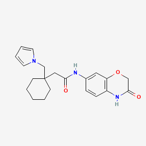 molecular formula C21H25N3O3 B1188080 N-(3-oxo-3,4-dihydro-2H-1,4-benzoxazin-7-yl)-2-[1-(1H-pyrrol-1-ylmethyl)cyclohexyl]acetamide 