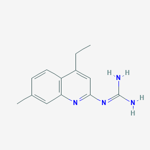 molecular formula C13H16N4 B11880803 2-(4-Ethyl-7-methylquinolin-2-yl)guanidine 