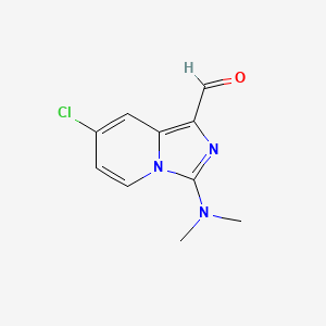 molecular formula C10H10ClN3O B11880804 Imidazo[1,5-a]pyridine-1-carboxaldehyde, 7-chloro-3-(dimethylamino)- CAS No. 170145-25-2