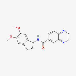 N-(5,6-dimethoxy-2,3-dihydro-1H-inden-1-yl)-6-quinoxalinecarboxamide