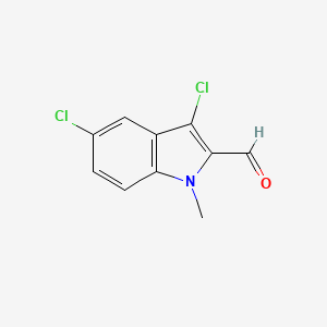 molecular formula C10H7Cl2NO B11880841 3,5-Dichloro-1-methyl-1H-indole-2-carbaldehyde 