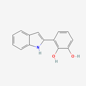 molecular formula C14H11NO2 B11880854 1,2-Benzenediol, 3-(1H-indol-2-yl)- CAS No. 107622-43-5