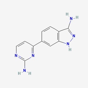 molecular formula C11H10N6 B11880857 6-(2-Aminopyrimidin-4-Yl)-1h-Indazol-3-Amine 