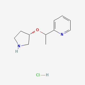 molecular formula C11H17ClN2O B11880888 2-(1-((S)-pyrrolidin-3-yloxy)ethyl)pyridine hydrochloride 