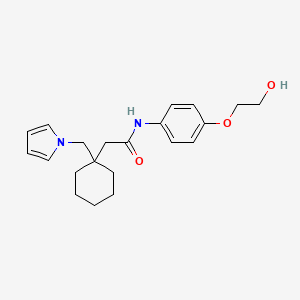 molecular formula C21H28N2O3 B1188091 N-[4-(2-hydroxyethoxy)phenyl]-2-[1-(1H-pyrrol-1-ylmethyl)cyclohexyl]acetamide 