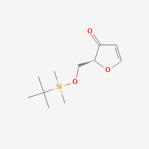 molecular formula C11H20O3Si B11880916 (R)-2-(((tert-Butyldimethylsilyl)oxy)methyl)furan-3(2H)-one CAS No. 189166-06-1