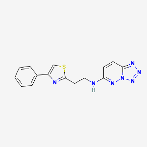 molecular formula C15H13N7S B1188097 N-[2-(4-phenyl-1,3-thiazol-2-yl)ethyl]tetraazolo[1,5-b]pyridazin-6-amine 