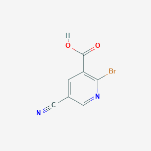 molecular formula C7H3BrN2O2 B11880972 2-Bromo-5-cyanopyridine-3-carboxylic acid 