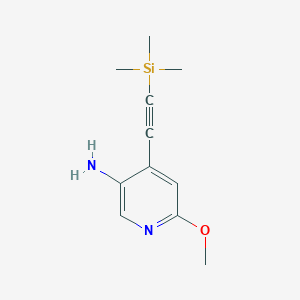 molecular formula C11H16N2OSi B11880996 6-Methoxy-4-((trimethylsilyl)ethynyl)pyridin-3-amine 