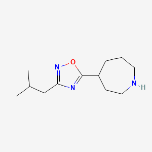 molecular formula C12H21N3O B11881013 5-(Azepan-4-yl)-3-isobutyl-1,2,4-oxadiazole 