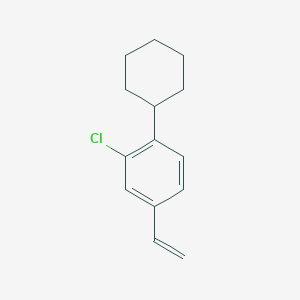 molecular formula C14H17Cl B11881166 2-Chloro-1-cyclohexyl-4-vinylbenzene 