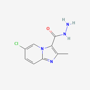 molecular formula C9H9ClN4O B11881239 6-Chloro-2-methylimidazo[1,2-a]pyridine-3-carbohydrazide 