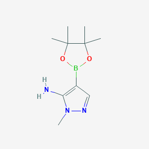 molecular formula C10H18BN3O2 B11881240 1-Methyl-4-(4,4,5,5-tetramethyl-1,3,2-dioxaborolan-2-yl)-1H-pyrazol-5-amine 