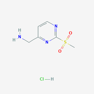 molecular formula C6H10ClN3O2S B11881262 (2-(Methylsulfonyl)pyrimidin-4-yl)methanamine hydrochloride 