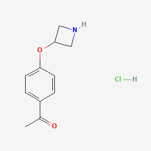 molecular formula C11H14ClNO2 B11881279 1-(4-(Azetidin-3-yloxy)phenyl)ethanone hydrochloride 