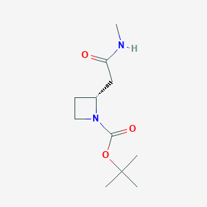 molecular formula C11H20N2O3 B11881290 tert-butyl (2R)-2-[2-(methylamino)-2-oxoethyl]azetidine-1-carboxylate 