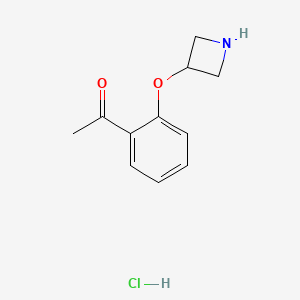 molecular formula C11H14ClNO2 B11881321 1-(2-(Azetidin-3-yloxy)phenyl)ethanone hydrochloride CAS No. 1956382-39-0