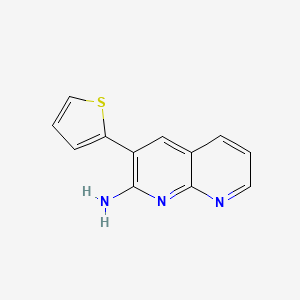 molecular formula C12H9N3S B11881344 3-(Thiophen-2-yl)-1,8-naphthyridin-2-amine CAS No. 60467-66-5