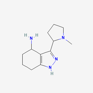 molecular formula C12H20N4 B11881348 3-(1-Methylpyrrolidin-2-yl)-4,5,6,7-tetrahydro-1H-indazol-4-amine 