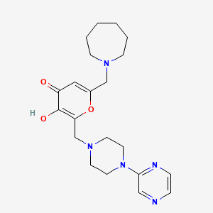 6-(azepan-1-ylmethyl)-3-hydroxy-2-((4-(pyrazin-2-yl)piperazin-1-yl)methyl)-4H-pyran-4-one