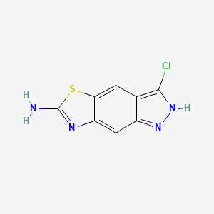 molecular formula C8H5ClN4S B11881406 3-Chloro-1H-thiazolo[5,4-f]indazol-6-amine 