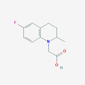 molecular formula C12H14FNO2 B11881488 2-(6-Fluoro-2-methyl-3,4-dihydroquinolin-1(2H)-yl)acetic acid 