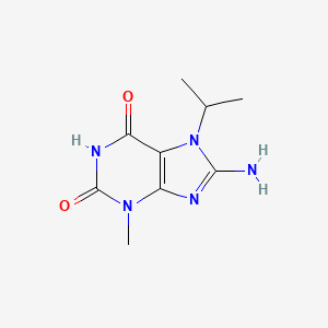 molecular formula C9H13N5O2 B11881491 8-Amino-7-isopropyl-3-methyl-1H-purine-2,6(3H,7H)-dione 