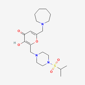 molecular formula C20H33N3O5S B1188152 6-(azepan-1-ylmethyl)-3-hydroxy-2-{[4-(propan-2-ylsulfonyl)piperazin-1-yl]methyl}-4H-pyran-4-one 