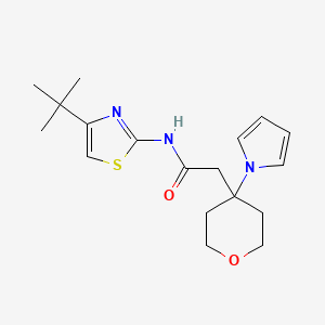 molecular formula C18H25N3O2S B1188154 N-(4-tert-butyl-1,3-thiazol-2-yl)-2-[4-(1H-pyrrol-1-yl)tetrahydro-2H-pyran-4-yl]acetamide 