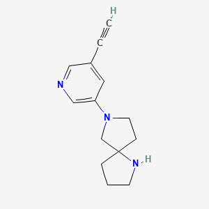 molecular formula C14H17N3 B11881571 1,7-Diazaspiro[4.4]nonane, 7-(5-ethynyl-3-pyridinyl)- CAS No. 646056-13-5