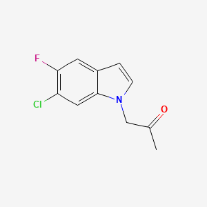 molecular formula C11H9ClFNO B11881574 1-(6-Chloro-5-fluoro-1H-indol-1-yl)propan-2-one 