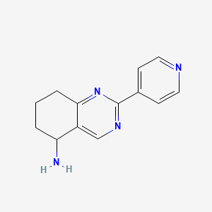 molecular formula C13H14N4 B11881591 2-(Pyridin-4-yl)-5,6,7,8-tetrahydroquinazolin-5-amine 