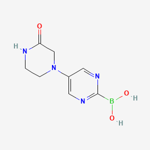 molecular formula C8H11BN4O3 B11881603 (5-(3-Oxopiperazin-1-yl)pyrimidin-2-yl)boronic acid 