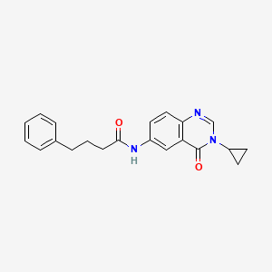 N-(3-cyclopropyl-4-oxo-3,4-dihydroquinazolin-6-yl)-4-phenylbutanamide