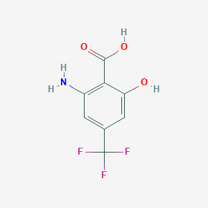 molecular formula C8H6F3NO3 B11881624 2-Amino-6-hydroxy-4-(trifluoromethyl)benzoic acid 