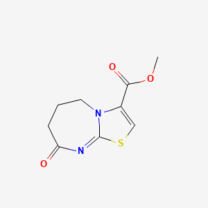 molecular formula C9H10N2O3S B11881665 8-Oxo-5,6,7,8-tetrahydro-thiazolo[3,2-a][1,3]diazepine-3-carboxylicacidmethyl ester 